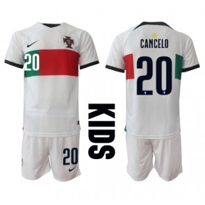 Portugal Joao Cancelo #20 Bortaställ Barn VM 2022 Kortärmad (+ Korta byxor)